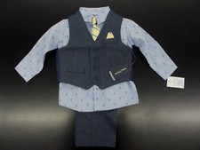 Infant Boys Nautica 50 4pc Dark Blue Vest Suit Sizes 12Mth., 18Mth.  24Mth.