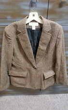 Vintage Jones New York Women's Wool Skirt Suit Brown Tweed Lined sz 10-12