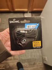 Spalding Plastic Whistle with Lanyard - Black