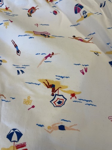 Land’s End Women’s Shorts White Beach Scene Elastic Waist Pull On Mid Rise Sz18 - Picture 4 of 10