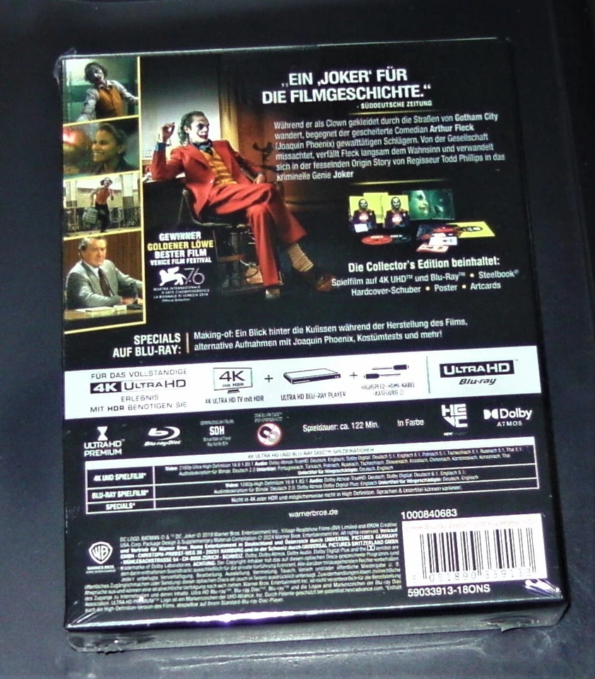 JOKER LIMITIERTE ULTIMATE COLLECTOR´S STEELBOOK 4K UHD BLU RAY + BLU RAY NEU OVP - Bild 2 von 4