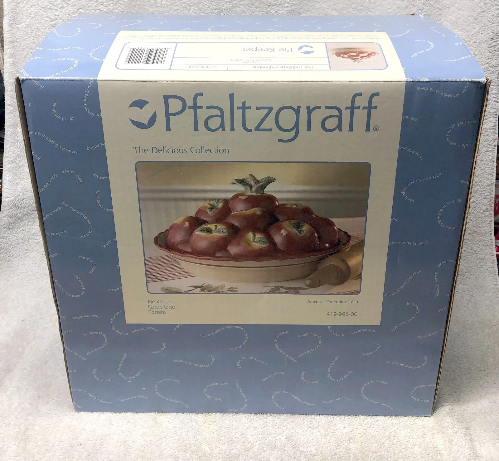 PFALTZGRAFF PIE KEEPER apple server saver storage lid ceramic plate holder dish