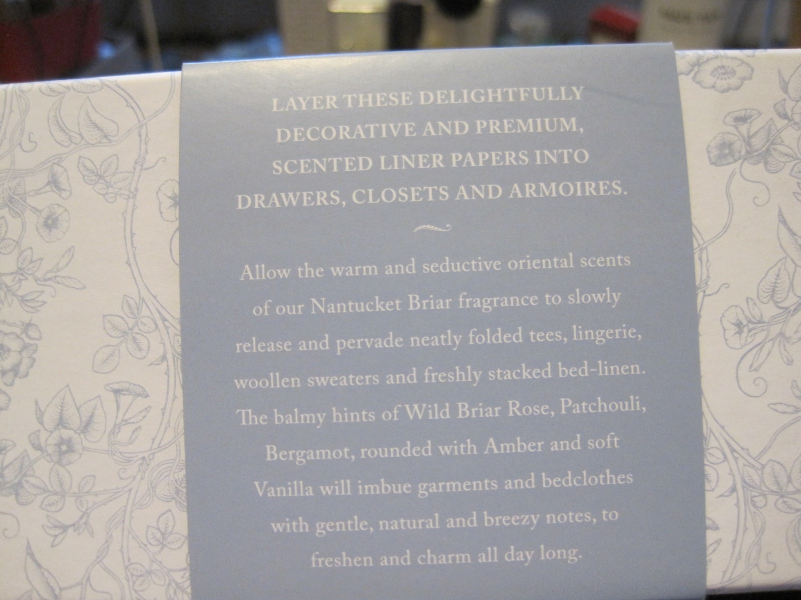 Crabtree & Evelyn NANTUCKET BRIAR Scented Drawer Liner paper 8 sheets