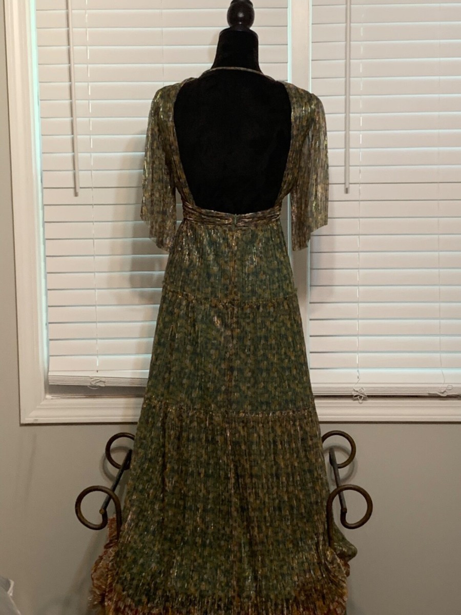 Bash ba&sh PERLA green iridescent floral wrap maxi pleated dress - Size XS/US 4 | eBay Bash ba&sh PERLA green iridescent floral wrap maxi pleated dress - Size XS/US 4 | eBay