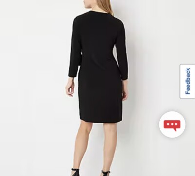 black jersey dress 3 4 sleeve Ann Taylor wrap 3/4 dress, Sz. 0, New botanical print satin dress