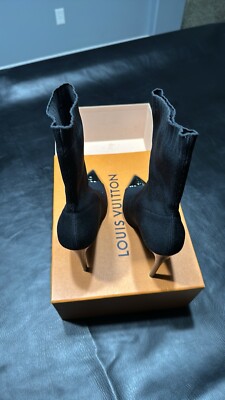 Louis Vuitton Sock Boots With Silver Tip