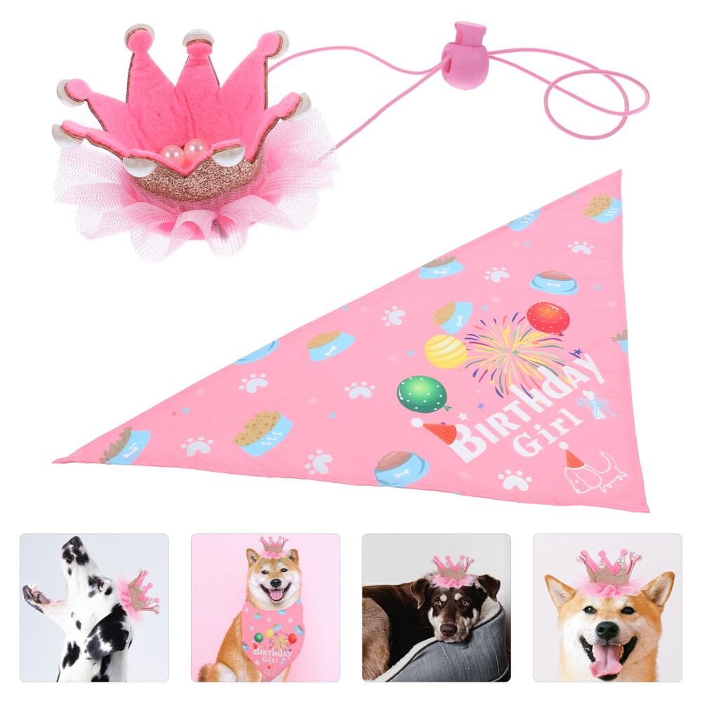 APL Cappello Compleanno Saliva Set Cane Sciarpa Compleanno Cane Corona Compleanno
