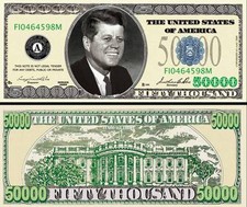OUR $50,000 PLAY POKER MONEY DOLLAR BILL (25 EA)