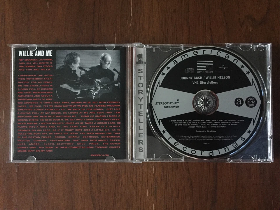 WH1 Storytellers by Johnny Cash / Willie Nelson (CD - 1998, American Recordings) — 第 2/3 张图片