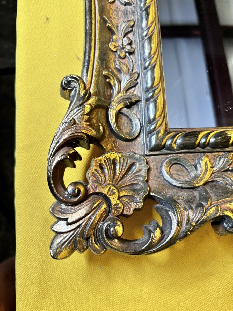 1980 SYROCO Homco 2107 Ornate FRAME Gold WALL MIRROR 22¾