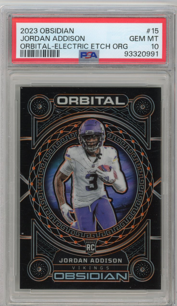 Addison Saley Rice Jordan Addison 2023 Obsidian #15 Orbital - Electric Etch Orange /65 ...