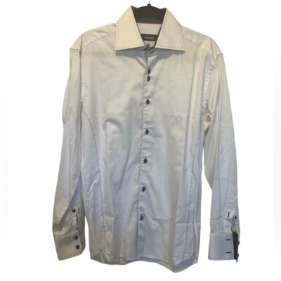 Recognition Get Noticed Men M Long Sleeve Square Button Up Embroidery Shirt