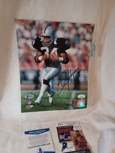 BO JACKSON AUTOGRAPHED 8X10 PHOTO OAKLAND RAIDERS BECKETT BAS JSA & BOs COA 3x - 第 2/2 張圖片
