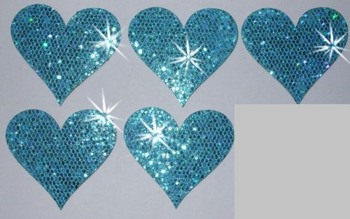 FABRIC SEQUIN 40mm HEART IRON-ON CUSTOMIZE craft SPECIAL OCCASION TRANSFER lot - Picture 4 of 9