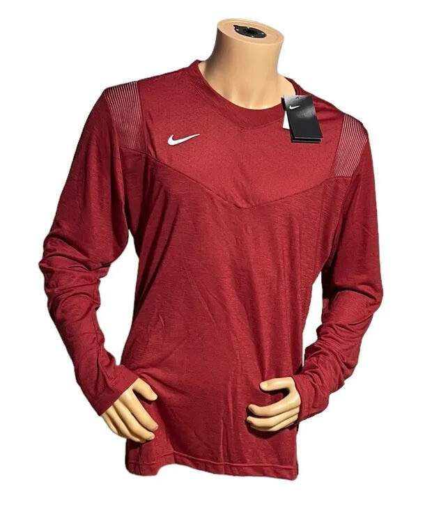 НОВАЯ мужская рубашка Nike Dri-FIT с длинным рукавом и круглым вырезом бордовый CW3539-613 размер M 7690₽