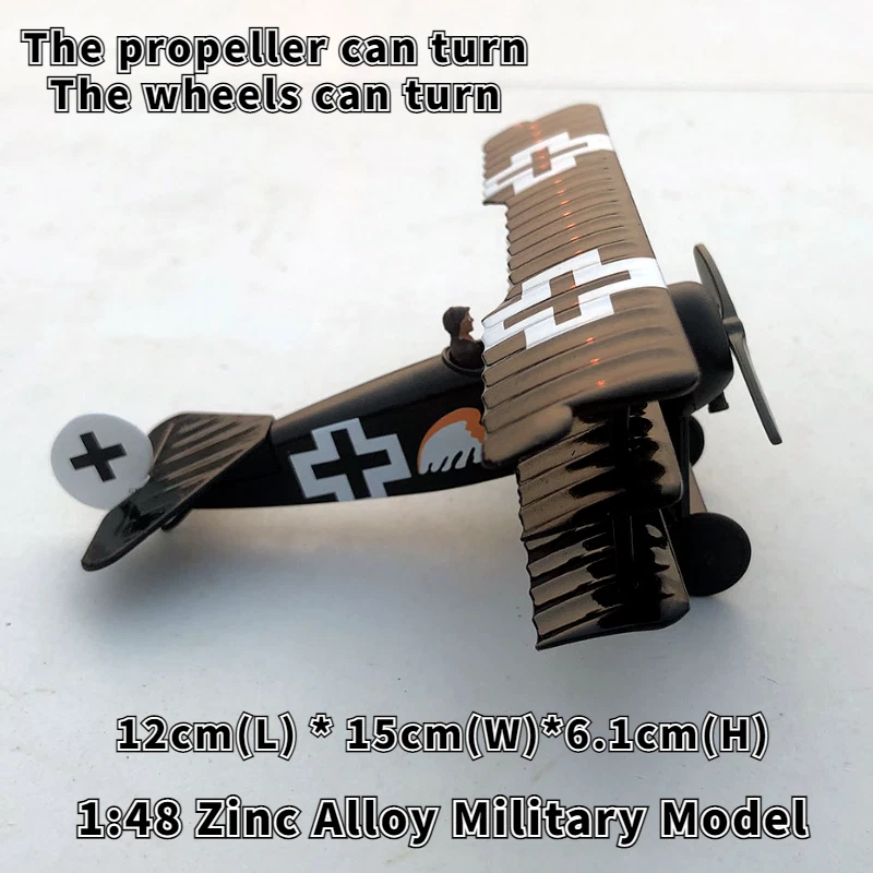 1:48 Diecast WW1 Fokker Dr.I Triplane Fighter Aircraft Model Military Collection - Image 2 of 4