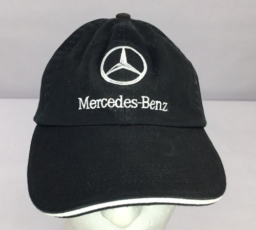 Vintage Mercedes Benz Official Embroidered Strapback Black Hat Dad