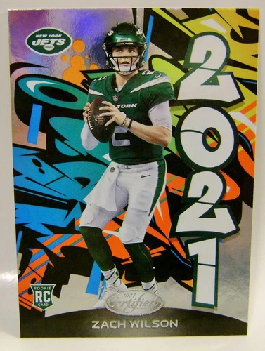 ZACH WILSON RC ROOKIE CARD GRAFFITI PANINI GOLD TEAM CERTIFIED FOOTBALL 2021