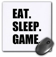3dRose Eat Sleep Game - fun gifts for gamers - black text - video pro-gamer Mous
