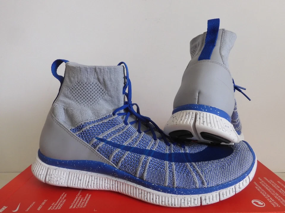 Nike Free Flyknit Mercurial Wolf Grey-Game Royal Blue-Black Sz 11 [805554-003] - Image 3 of 4