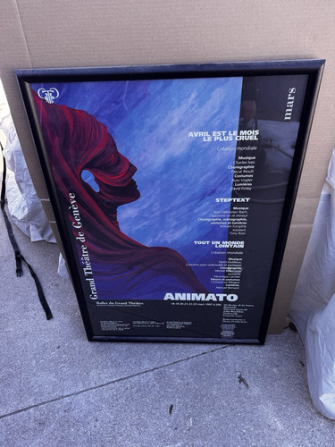 Vintage 1997 Animato Grand Theatre De Geneve Ballett Poster gerahmt P5 - Bild 1 von 8