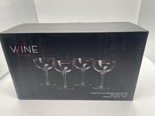 The Wine Savant Champagne Coupes With Gold Rims~ Set Of 4