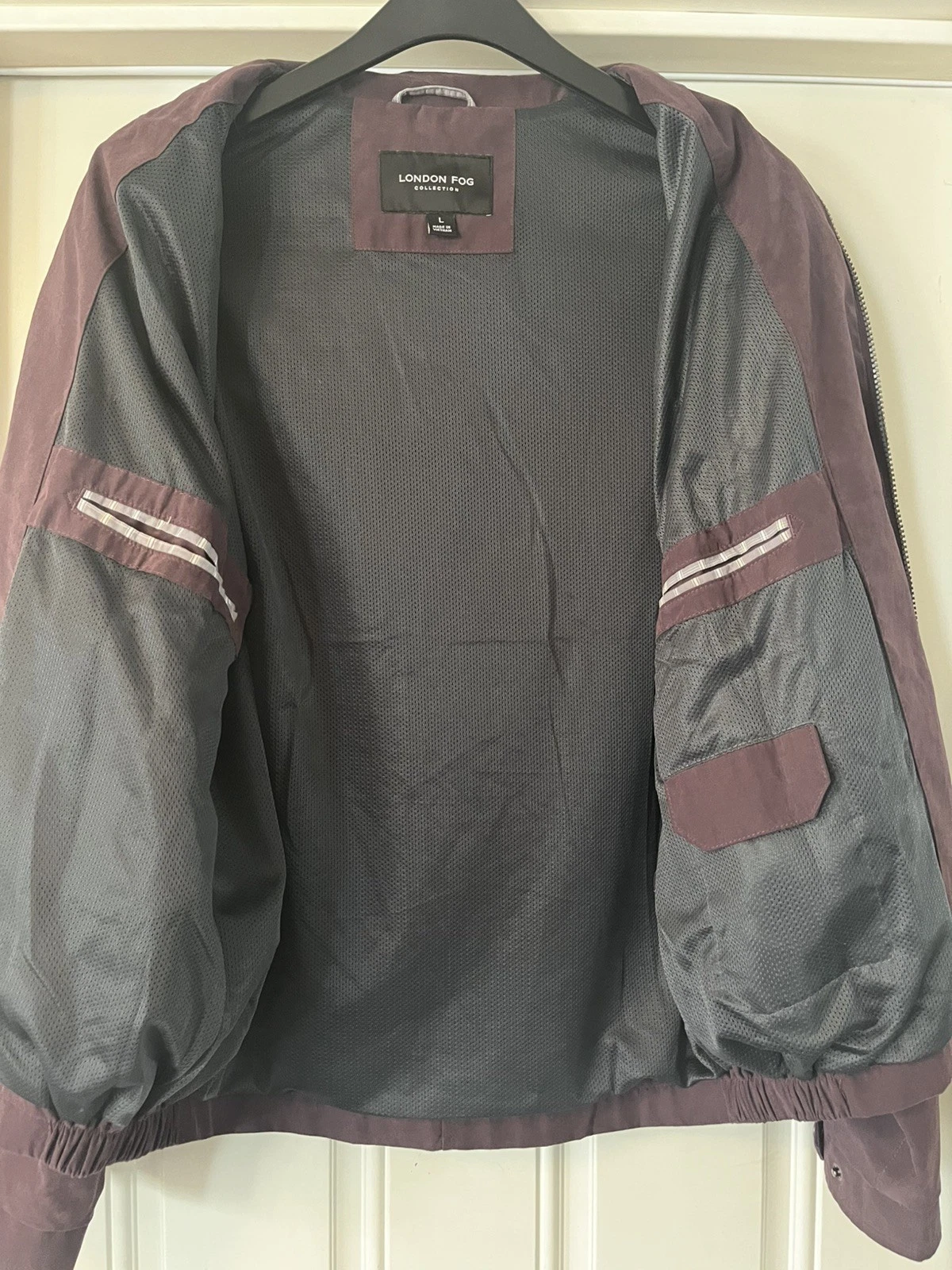 London Fog Men's Burgundy Full Zip Lined Jacket w/Pockets Size L image 2