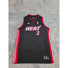 Adidas NBA Miami Heat Dwyane Wade 3 Jersey Mens XXL Black Red Swingman