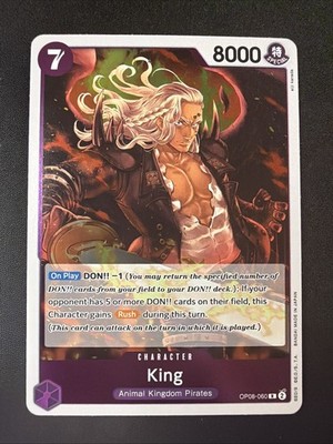king one piece card game BANDAI OFFICIAL CARD SLEEVES LIMITED EDITION VOL.2 Description coming soon... OP08 P/B King is REALLY
