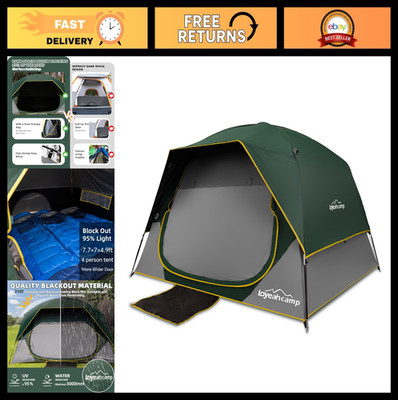 4-6 Person Waterproof Blackout Camping Tent - Easy Setup Family Dome for Hiking