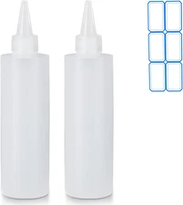 2 Pack 10 Oz (300Ml) Condiment Squeeze Bottles, Leak Proof Refillable Condiment 