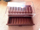 Knife Display Case 16+ Wood Walnut EDC Pocket Knives Tray Organizer Acrylic Box
