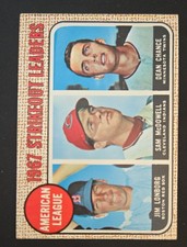 1968 Topps #12 - League Leaders ⚾️ Sam McDowell, Jim Lonborg, Dean Chance 