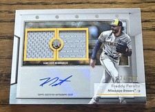 2022 Topps Museum Freddy Peralta Single-Player Auto Dual Relic Auto #/299