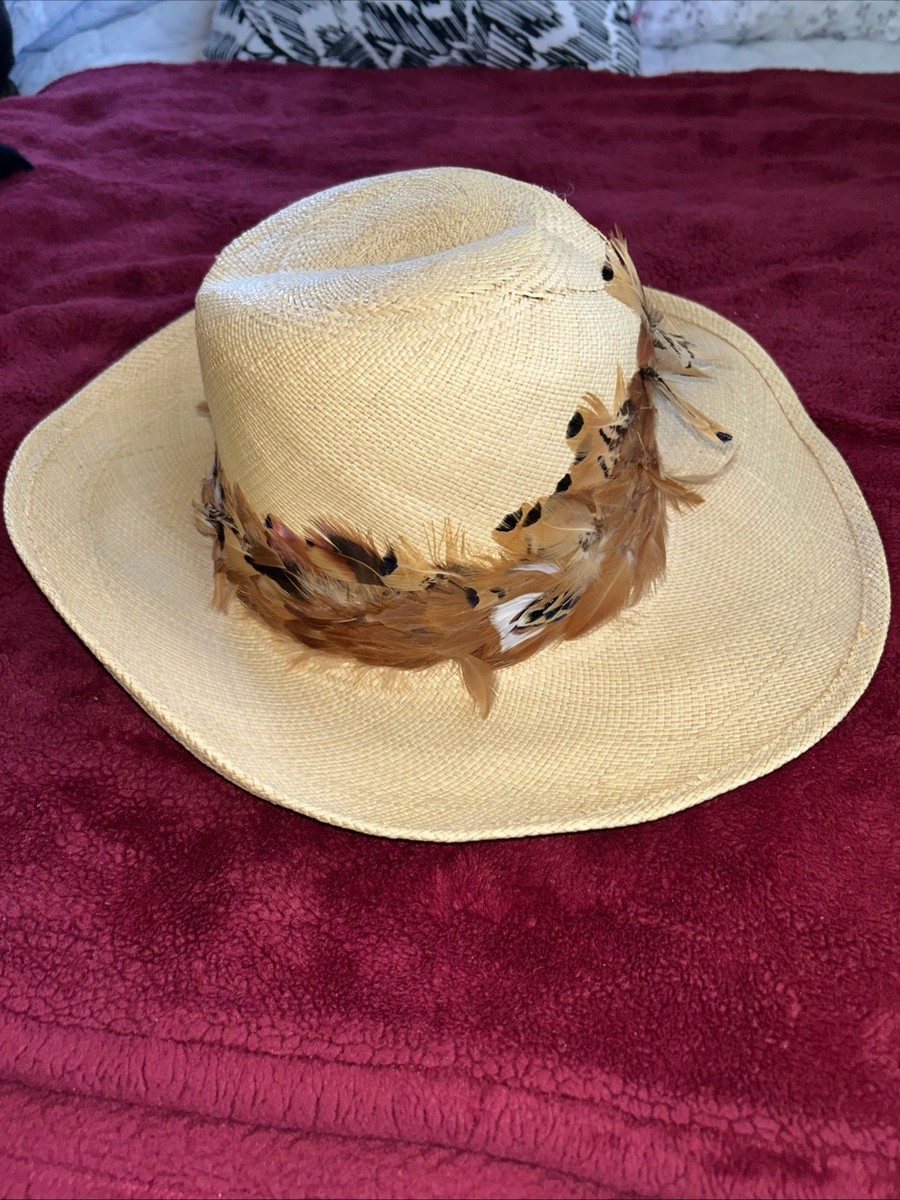 Adolfo II New York-Paris Vintage Straw Hat With Feather Band  display picture 2