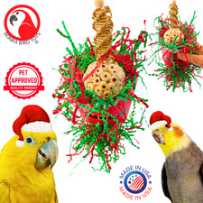 Bonka Bird Toys 2878 Christmas Crinkle Claus Forager Shred Chew Parrot Cage Toy