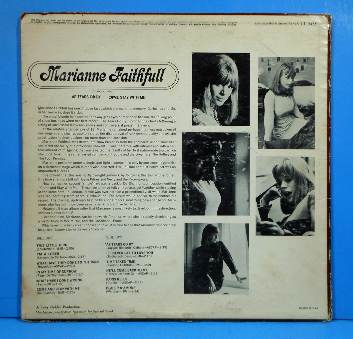 MARIANNE FAITHFULL SELF LP 1965 MONO ORIGINAL PRESS NICE CONDITION