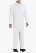 Red Kap Men's Twill Action Back White Coverall with Chest Pockets Size 54