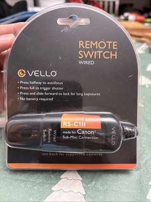 REMOTE SWITCH WIRED VELLO RS-C1LL FOR CANON CAMERAS