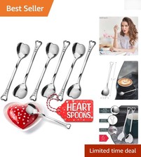 Durable Stainless Steel Heart Spoons Set for Coffee & Tea - Dishwasher Safe