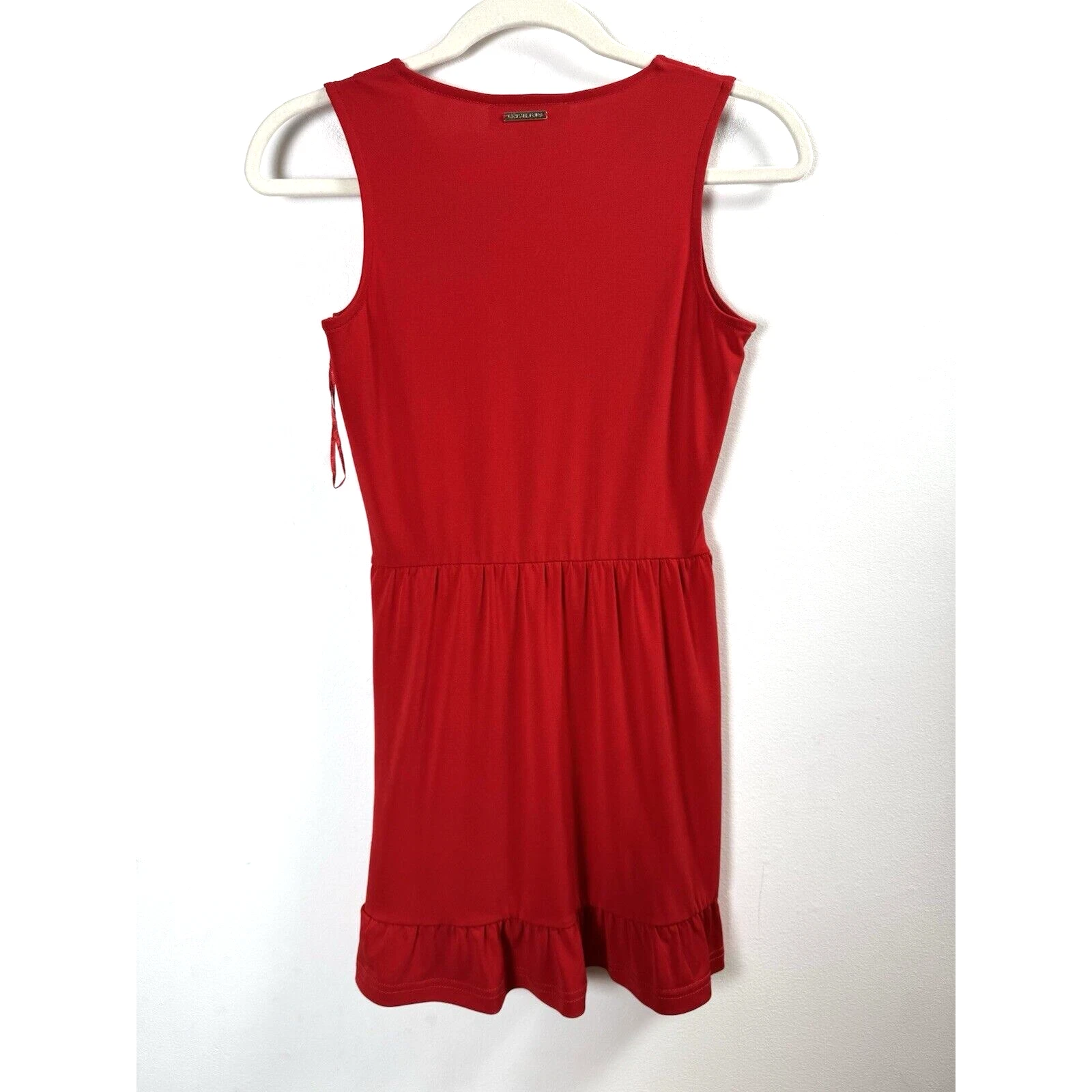 Abito blusa Michael Kors rosso lusso designer San Valentino Baddie Bombshell taglia P