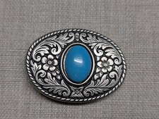 vintage style SOUTHWESTERN belt buckle NATIVE AMERICAN engraved turquoise INDIAN