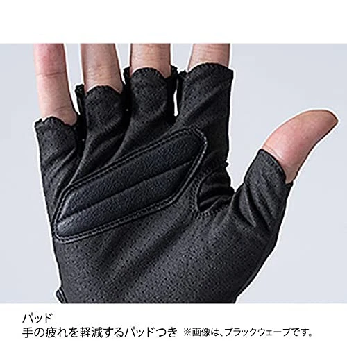 Daiwa Daiwa Padded Quick Dry Gloves 5Book Cut Red Wave M DG-2121 427 - image 3 of 4