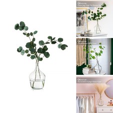 Large Glass Vase Glasseam, 10in Tall Clear Floor Vase Set, Big Farmhouse Pampas