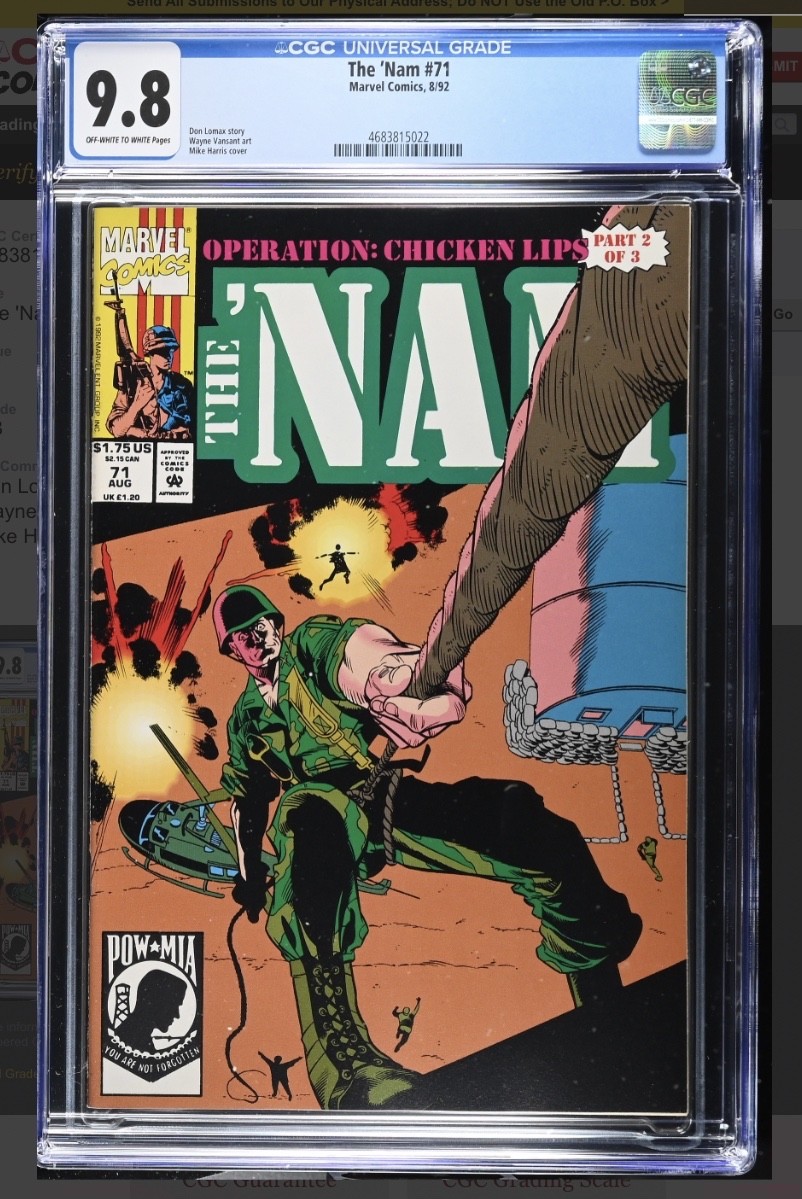 🔑 💎🔥 The 'Nam 71 1992 Marvel CGC 9.8 Rare high grade late in run issue!🔑 Z