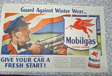 Vintage 1941 Two Page Mobile Oil Advertisement