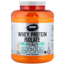 1 X NOW Foods, Sports, Whey Protein Isolate, Creamy Vanilla, 5 lbs. (2,268 g)