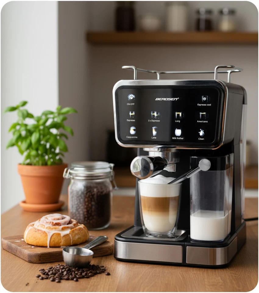 BERDSEN Siebträgermaschine Kaffeemaschine 20 Bar Siebträger Cappuccinomaschine - Bild 2 von 4