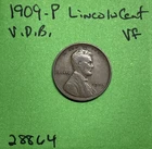 1909-P VDB Lincoln Wheat Cent 1c Vf Very Fine