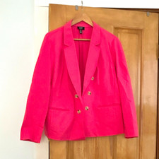 Jones New York Signature Womens Pink Solid Button Blazer Jacket Regular XL
